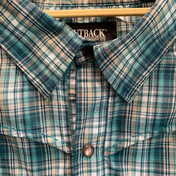 OUTBACK TRADING COMPANY COWBOY WESTERN SHIRT (Breathable) Mens L - Pearl Snaps - Picture 2 of 9